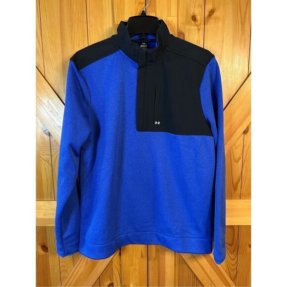 UNDER ARMOUR Sweater Adult Large Blue Golf Fleece Pullover 1/4 Zip nwt (0610) - Picture 1 of 6